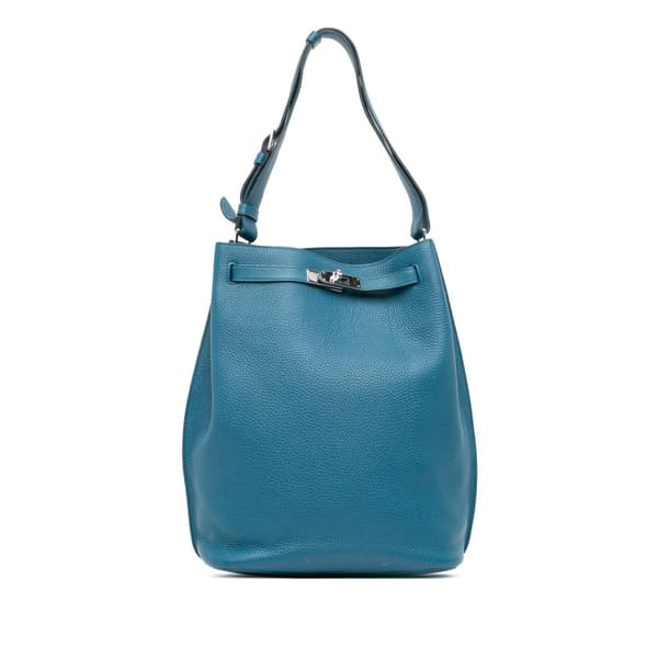 Pre-owned Hermès Togo So Kelly 26 Blue
