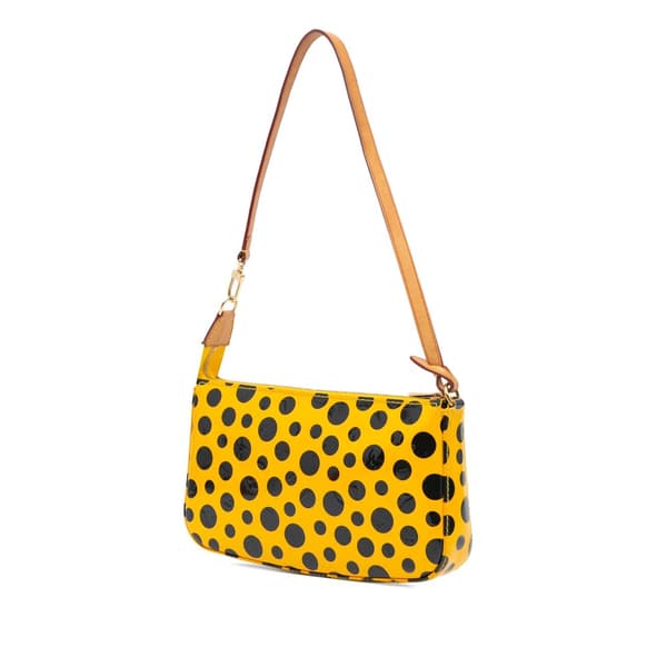 Pre-owned Louis Vuitton Yayoi Kusama Monogram Vernis Dots Infinity Pochette Accessoires Yellow