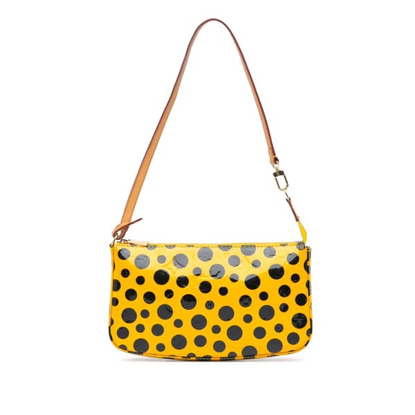 Pre-owned Louis Vuitton Yayoi Kusama Monogram Vernis Dots Infinity Pochette Accessoires Yellow