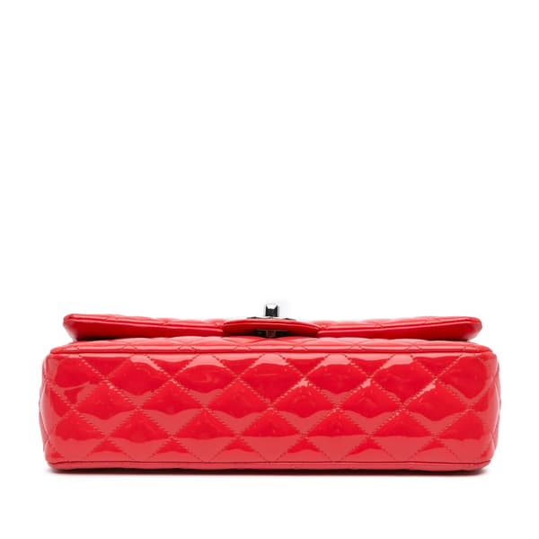 Pre-owned Chanel Medium Classic Patent Double Flap Red