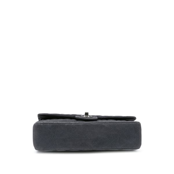 Pre-owned Chanel Medium Classic Nubuck Double Flap Gray