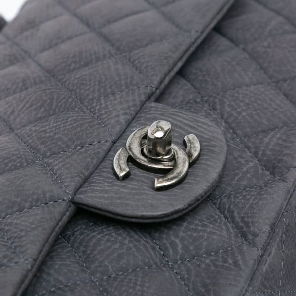 Pre-owned Chanel Medium Classic Nubuck Double Flap Gray