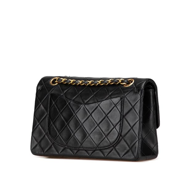 Pre-owned Chanel Small Classic Lambskin Double Flap Black