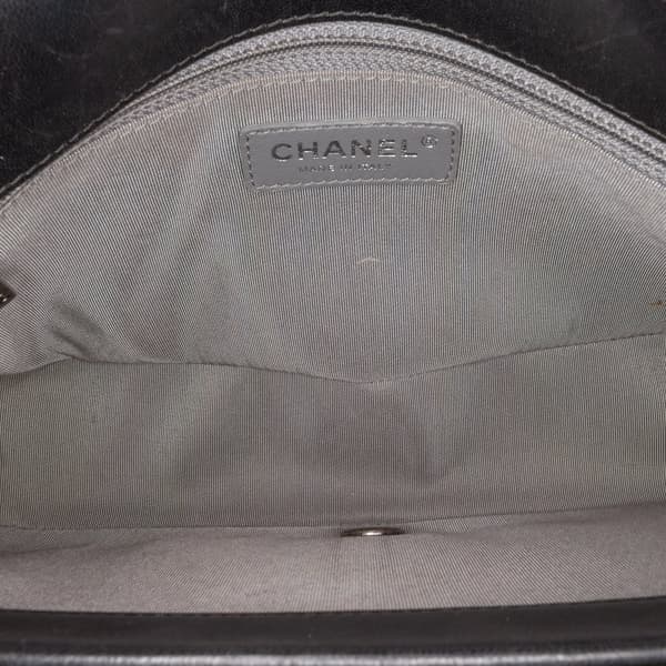 Pre-owned Chanel Medium Patent Coco Boy Flap Black