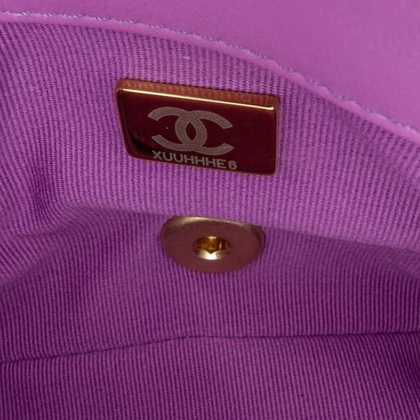 Pre-owned Chanel Mini Quilted Lambskin Funky Town Flap Purple