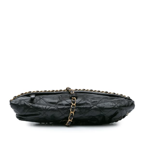 Pre-owned Chanel Quilted Calfskin Midnight Swim Baluchon Bag Black