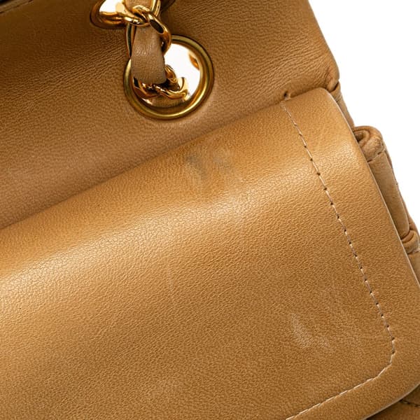 Pre-owned Chanel Small Classic Lambskin Double Flap Brown