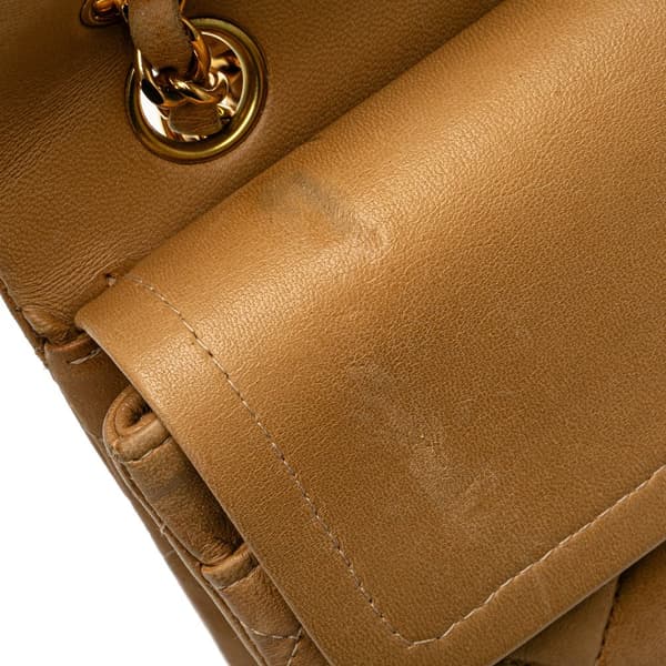 Pre-owned Chanel Small Classic Lambskin Double Flap Brown