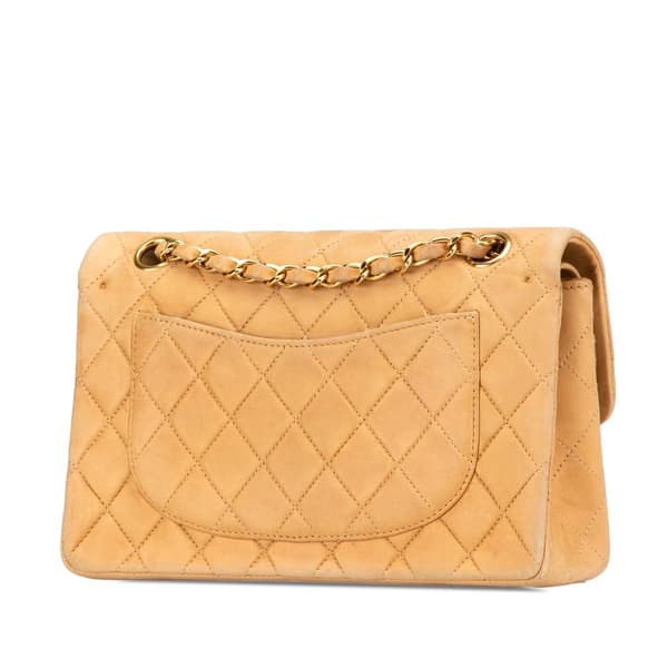 Pre-owned Chanel Small Classic Lambskin Double Flap Brown