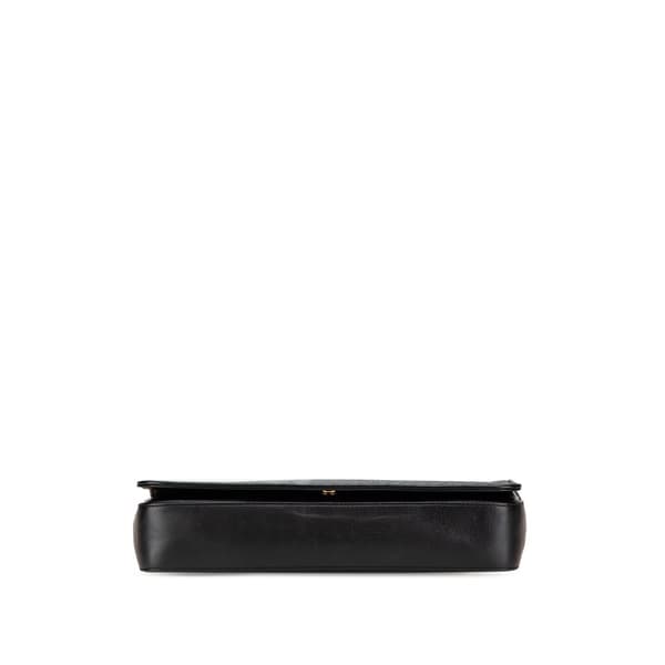 Pre-owned Saint Laurent Quilted Lambskin Babylone Flap Shoulder Bag Black