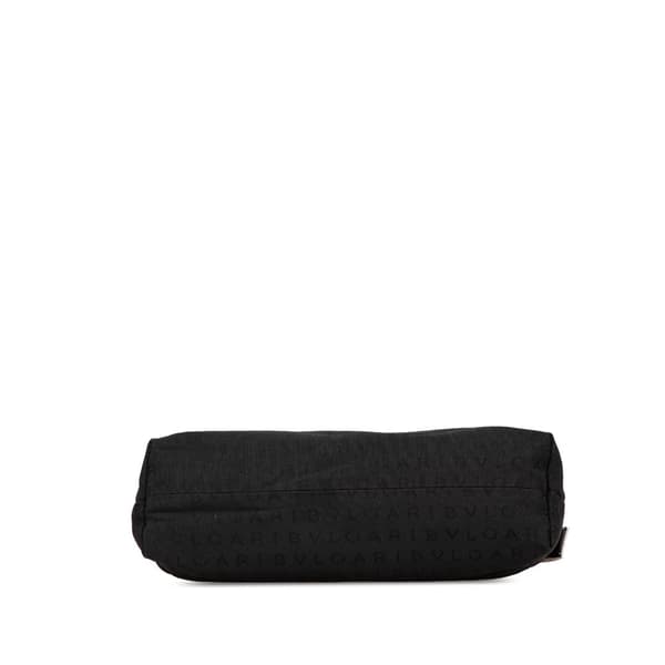 Pre-owned Bvlgari Logomania Canvas Ingrid Shoulder Bag Black