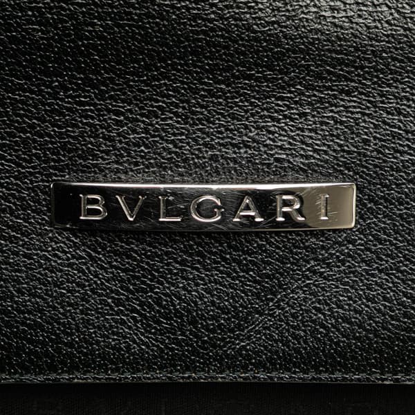 Pre-owned Bvlgari Logomania Canvas Ingrid Shoulder Bag Black