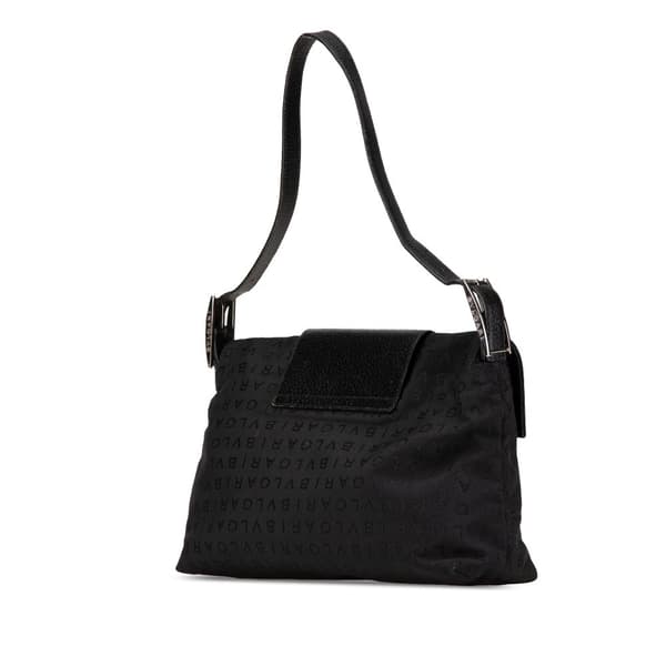 Pre-owned Bvlgari Logomania Canvas Ingrid Shoulder Bag Black
