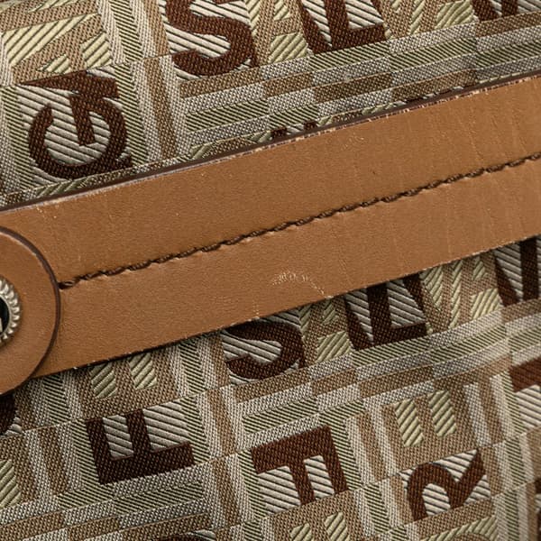 Pre-owned Ferragamo Printed Canvas Shoulder Bag Brown