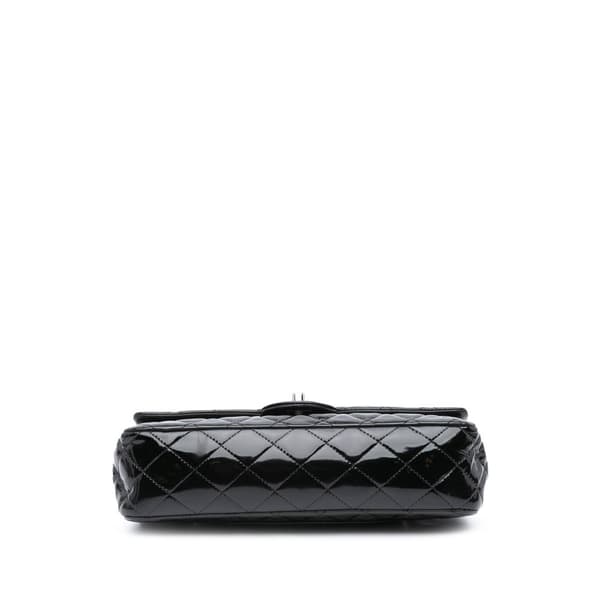 Pre-owned Chanel Medium Classic Patent Double Flap Black