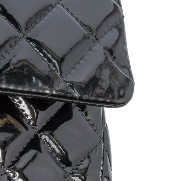 Pre-owned Chanel Medium Classic Patent Double Flap Black