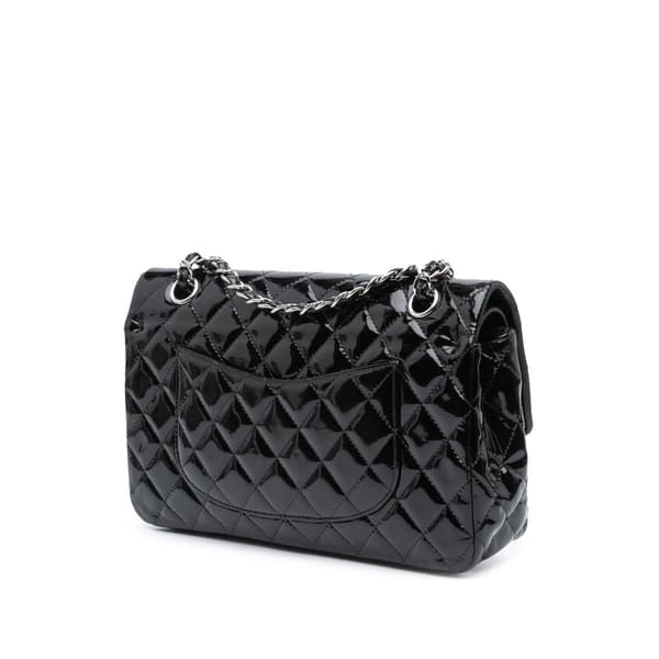 Pre-owned Chanel Medium Classic Patent Double Flap Black