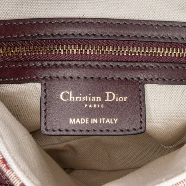 Pre-owned Dior Oblique Canvas Saddle Bag Red