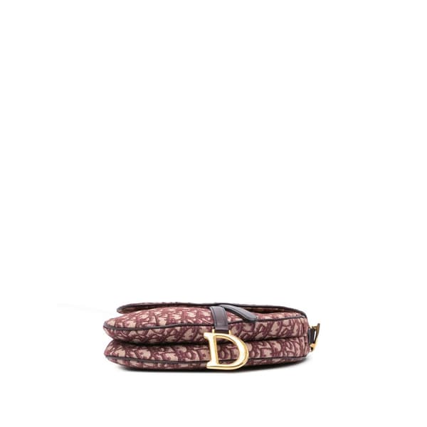 Pre-owned Dior Oblique Canvas Saddle Bag Red