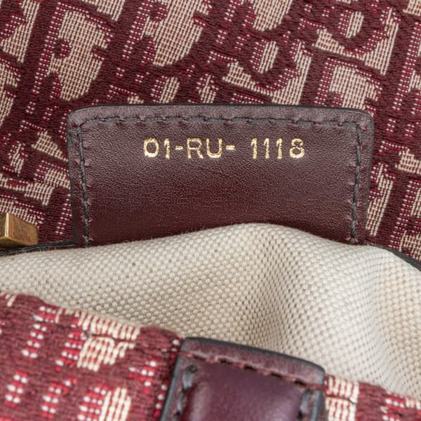 Pre-owned Dior Oblique Canvas Saddle Bag Red