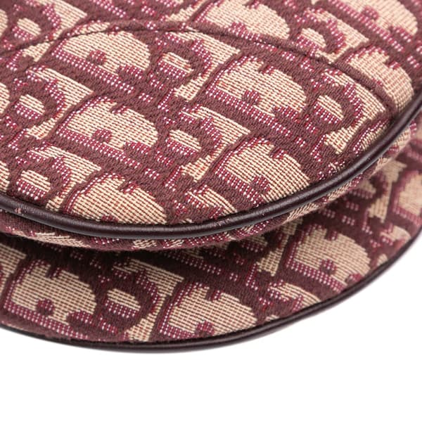 Pre-owned Dior Oblique Canvas Saddle Bag Red