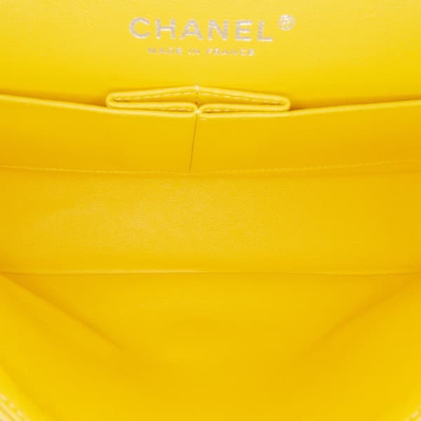 Pre-owned Chanel Medium Classic Jersey Double Flap Yellow