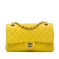 Pikkukuva 1 / 10: Pre-owned Chanel Medium Classic Jersey Double Flap Yellow