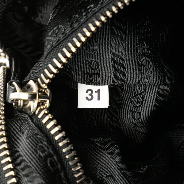 Pre-owned Prada Saffiano Trimmed Tessuto Shoulder Bag Black