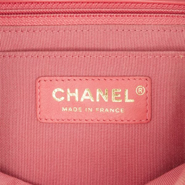 Pre-owned Chanel Medium Chevron Lambskin Statement Flap Pink