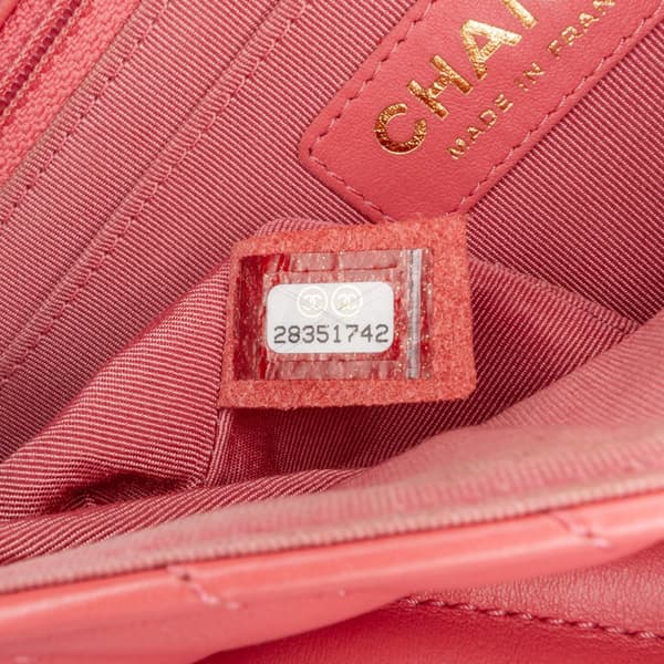 Pre-owned Chanel Medium Chevron Lambskin Statement Flap Pink