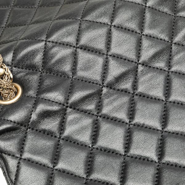 Pre-owned Chanel Medium Quilted Lambskin Westminster Pearl Flap Black