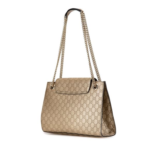 Pre-owned Gucci Large Guccissima Emily Shoulder Bag Gold