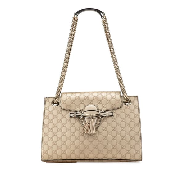 Pre-owned Gucci Large Guccissima Emily Shoulder Bag Gold