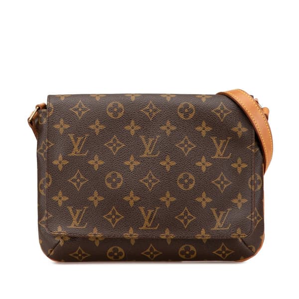 Pre-owned Louis Vuitton Monogram Musette Tango Short Strap Brown