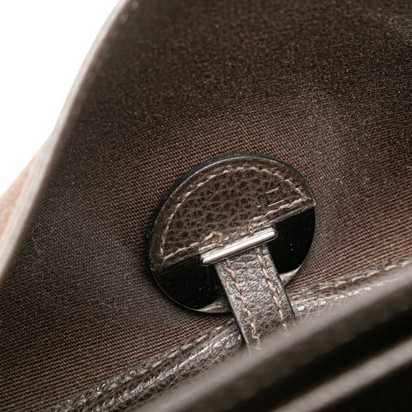 Pre-owned Hermès Vache Liege and Toile Sac Colorado PM Brown
