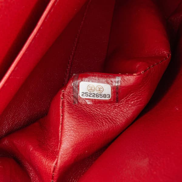 Pre-owned Chanel Medium Classic Chevron Lambskin Double Flap Orange