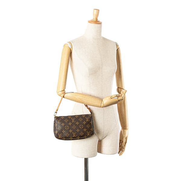 Pre-owned Louis Vuitton Monogram Pochette Accessoires Brown