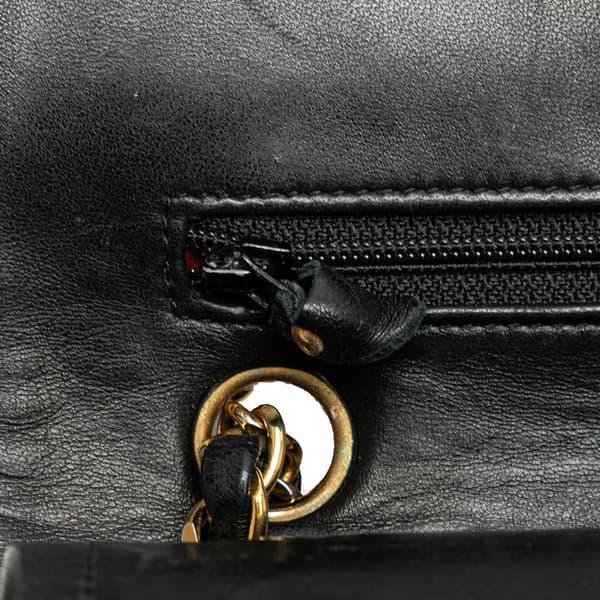 Pre-owned Chanel Small Classic Lambskin Double Flap Black