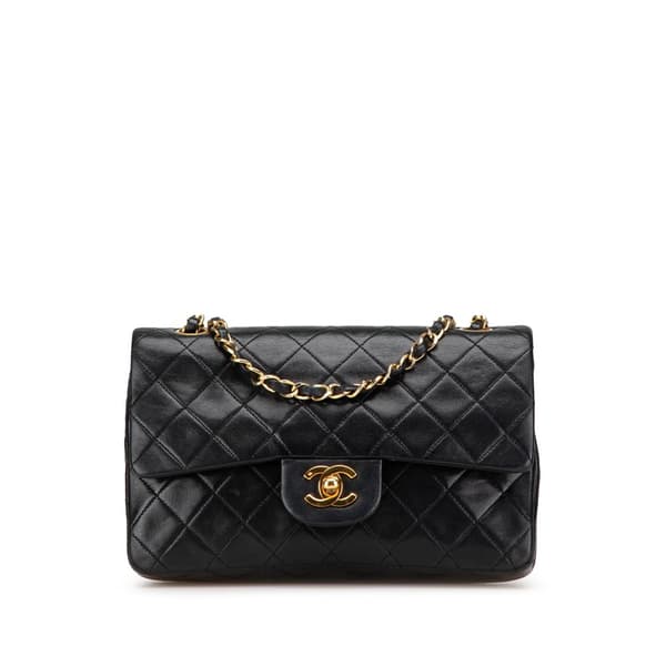 Pre-owned Chanel Small Classic Lambskin Double Flap Black