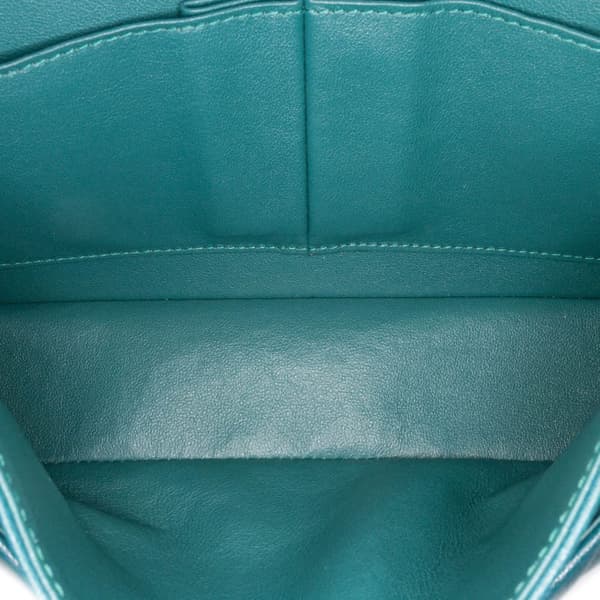 Pre-owned Chanel Small Classic Chevron Caviar Double Flap Blue