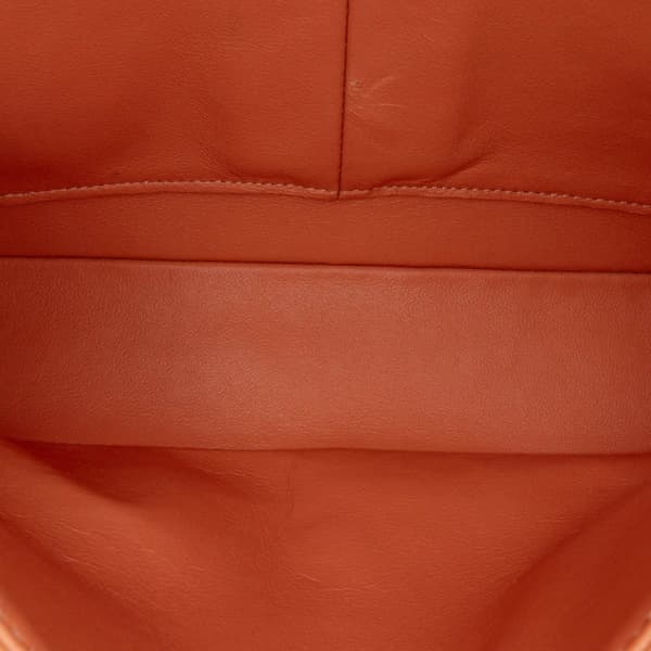 Pre-owned Chanel Medium Classic Caviar Double Flap Orange