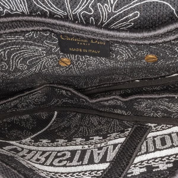 Pre-owned Dior Embroidered Canvas Ornamental Cornely Saddle Bag Black