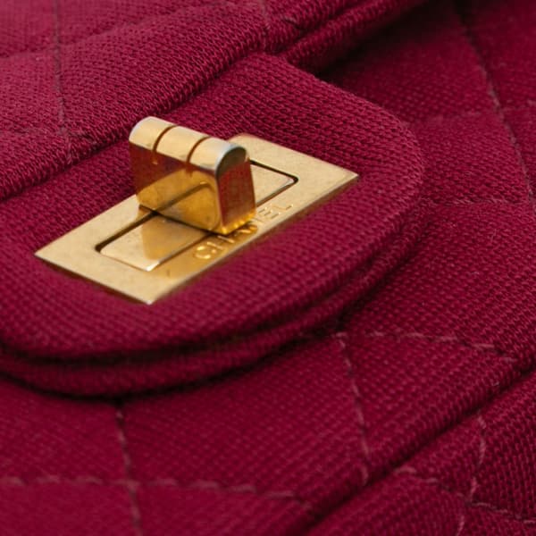 Pre-owned Chanel 2.55 Reissue Mini Quilted Jersey Double Flap Red