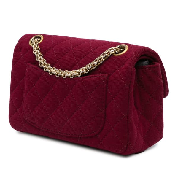 Pre-owned Chanel 2.55 Reissue Mini Quilted Jersey Double Flap Red