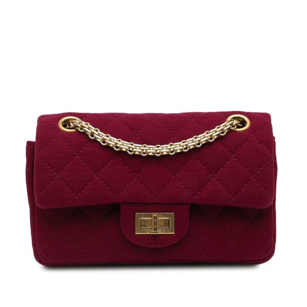 Pre-owned Chanel 2.55 Reissue Mini Quilted Jersey Double Flap Red