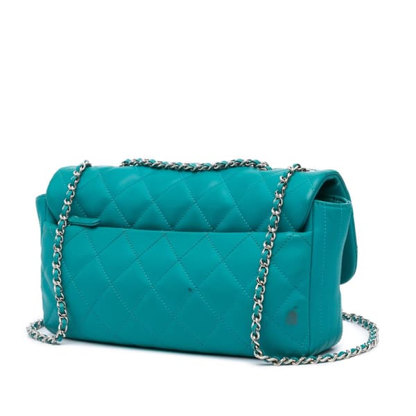 Pre-owned Chanel Paris-Seoul Medium Lambskin Coco Rain Flap Green