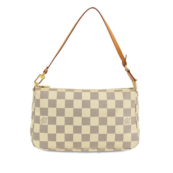 Pre-owned Louis Vuitton Damier Azur Pochette Accessoires White