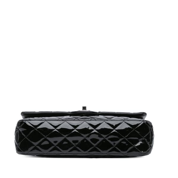 Pre-owned Chanel Medium Classic Patent Double Flap Black
