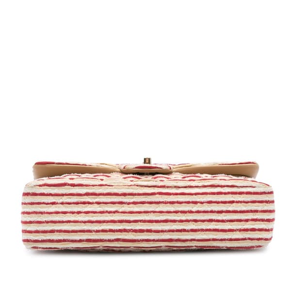 Pre-owned Chanel Medium Classic Jersey Coco Sailor Double Flap Red