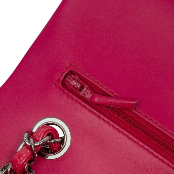 Pre-owned Chanel Medium Classic Patent Double Flap Pink
